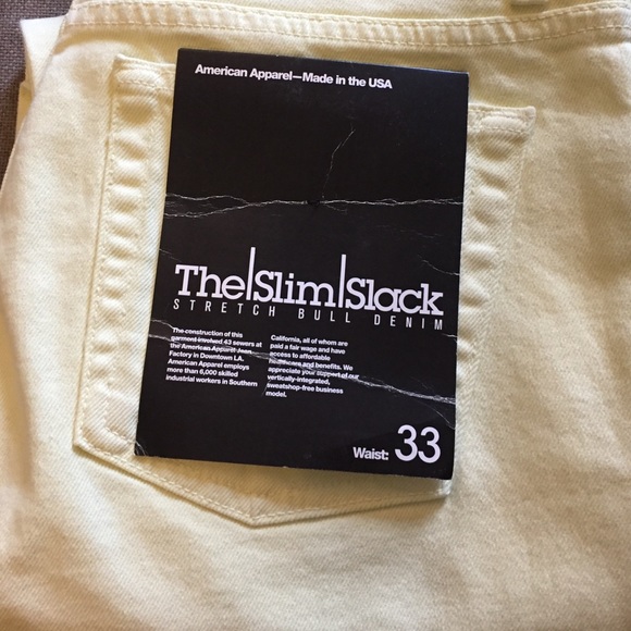 American Apparel Denim - American Apparel Slim Slack. Size 33. NWT.